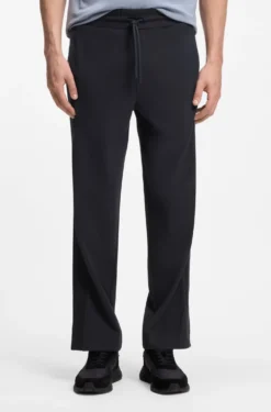 Regular-fit jersey trousers with jacquard tape