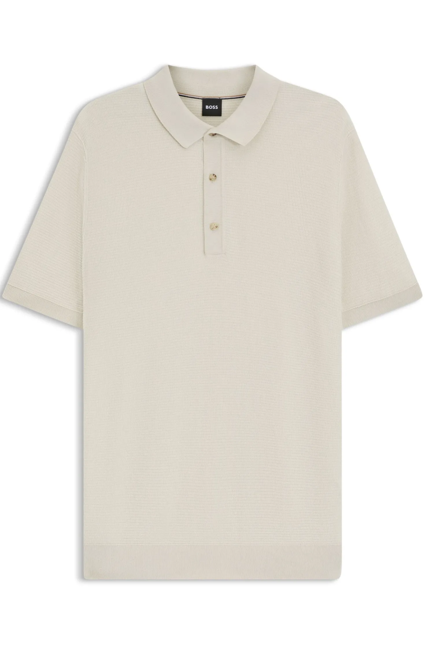 Regular-fit knit polo blended with cotton