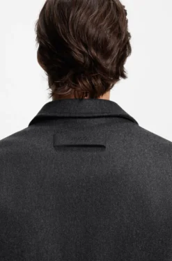 Regular-fit padded coach jacket in a wool blend