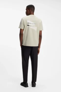 Regular-fit photoprint T-shirt in stretch cotton