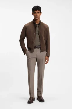 Regular-fit polo in cotton-silk jacquard