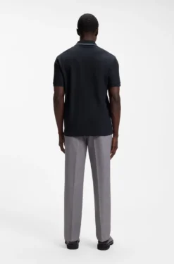 Regular-fit polo shirt in structured cotton piqué