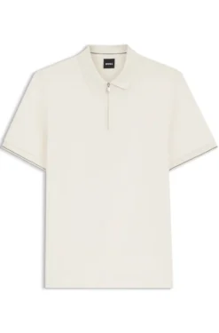 Regular-fit polo with zip closure