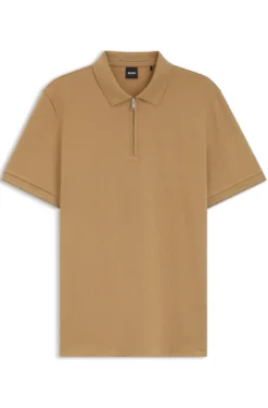 Regular-fit polo with zip closure