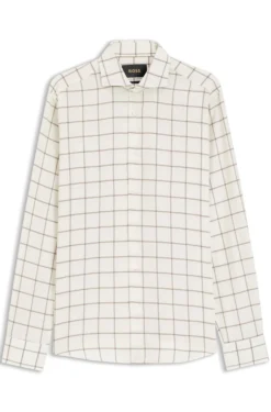 Regular-fit shirt in checked cotton flannel