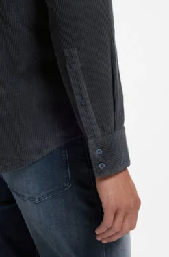 Regular-fit shirt in cotton corduroy