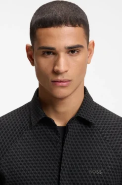 Regular-fit shirt in cotton jersey