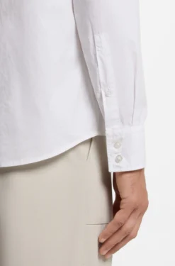 Regular-fit shirt in cotton poplin with embroidered logo