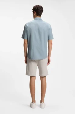 Regular-fit shirt in cotton poplin
