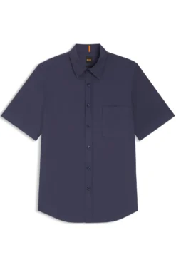 Regular-fit shirt in cotton poplin