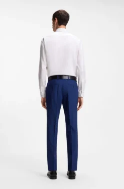 Regular-fit shirt in easy-iron stretch-cotton twill