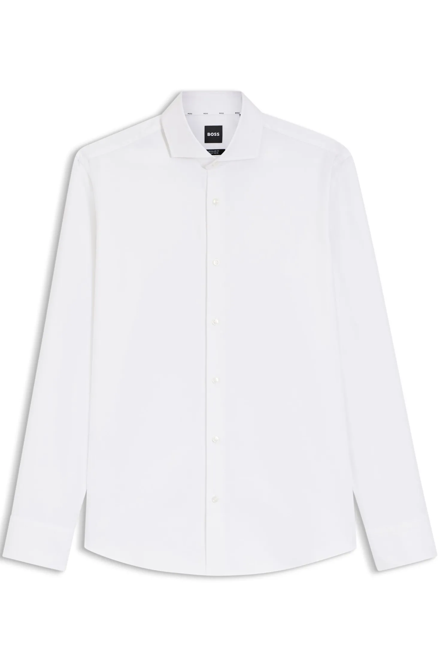 Regular-fit shirt in easy-iron stretch-cotton twill