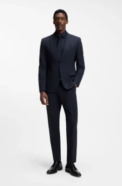 Regular-fit shirt in easy-iron stretch-cotton poplin