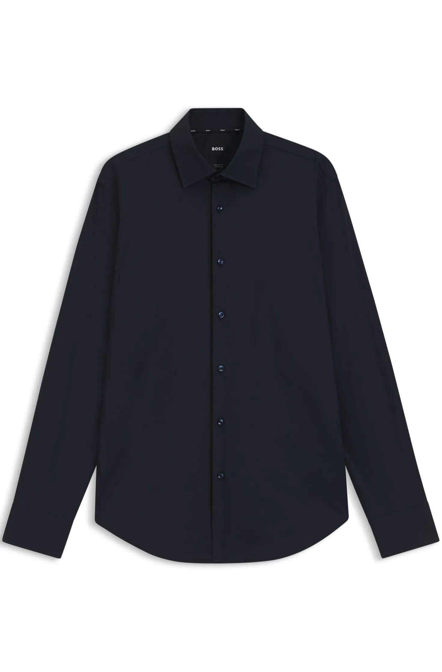 Regular-fit shirt in easy-iron stretch-cotton poplin