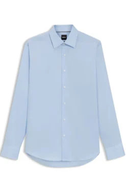 Regular-fit shirt in easy-iron cotton poplin