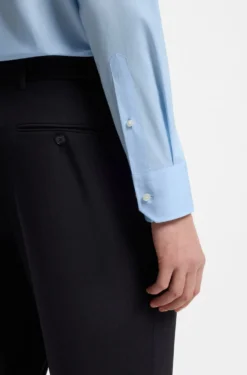Regular-fit shirt in easy-iron stretch-cotton poplin