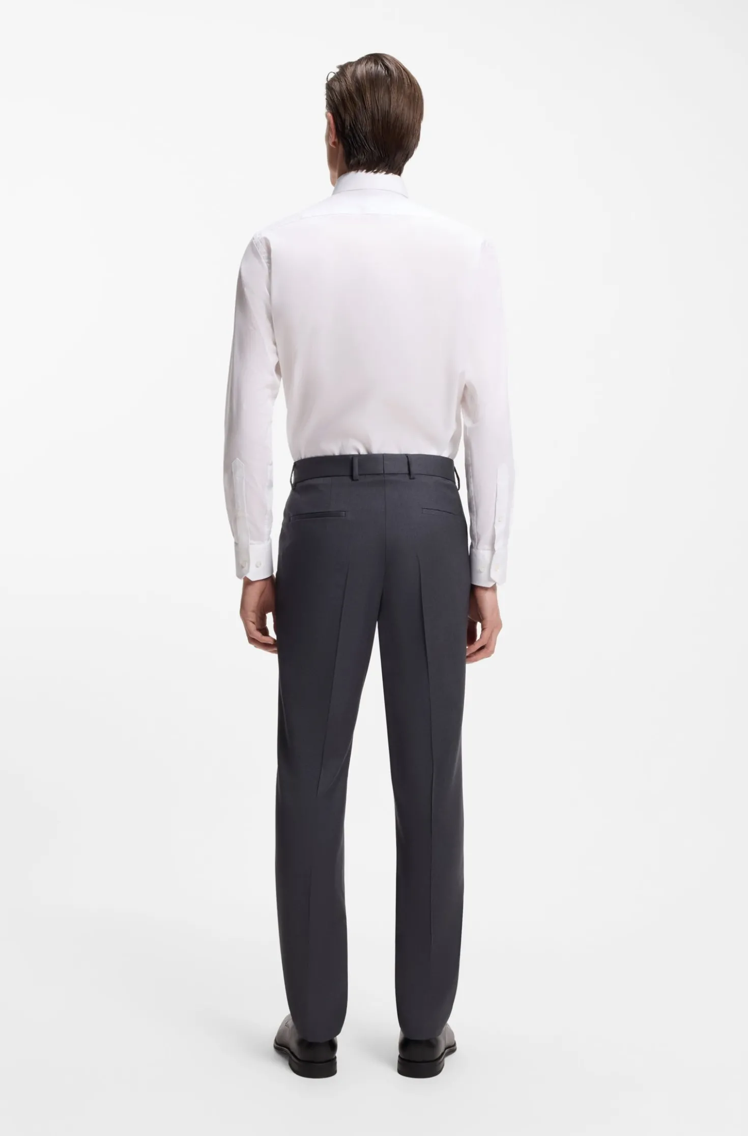 Regular-fit shirt in easy-iron cotton poplin