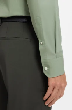 Regular-fit shirt in easy-iron stretch-cotton poplin