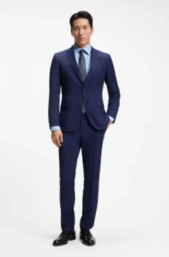 Regular-fit shirt in easy-iron stretch cotton