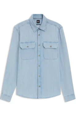Regular-fit shirt in indigo denim