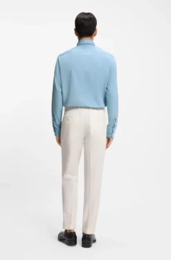 Regular-fit shirt in Italian-made denim