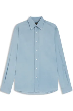 Regular-fit shirt in Italian-made denim