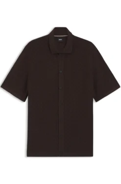 Regular-fit shirt in knitted cotton