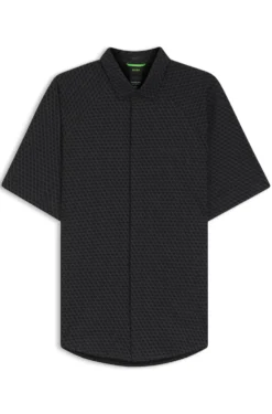 Regular-fit shirt in knitted cotton piqué