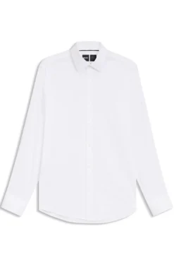 Regular-fit shirt in performance-stretch twill