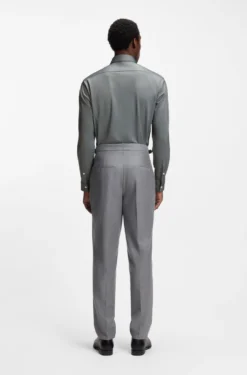 Regular-fit shirt in performance-stretch Oxford jersey