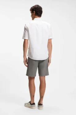 Regular-fit shirt in printed cotton poplin
