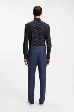Regular-fit shirt in printed performance-stretch jersey