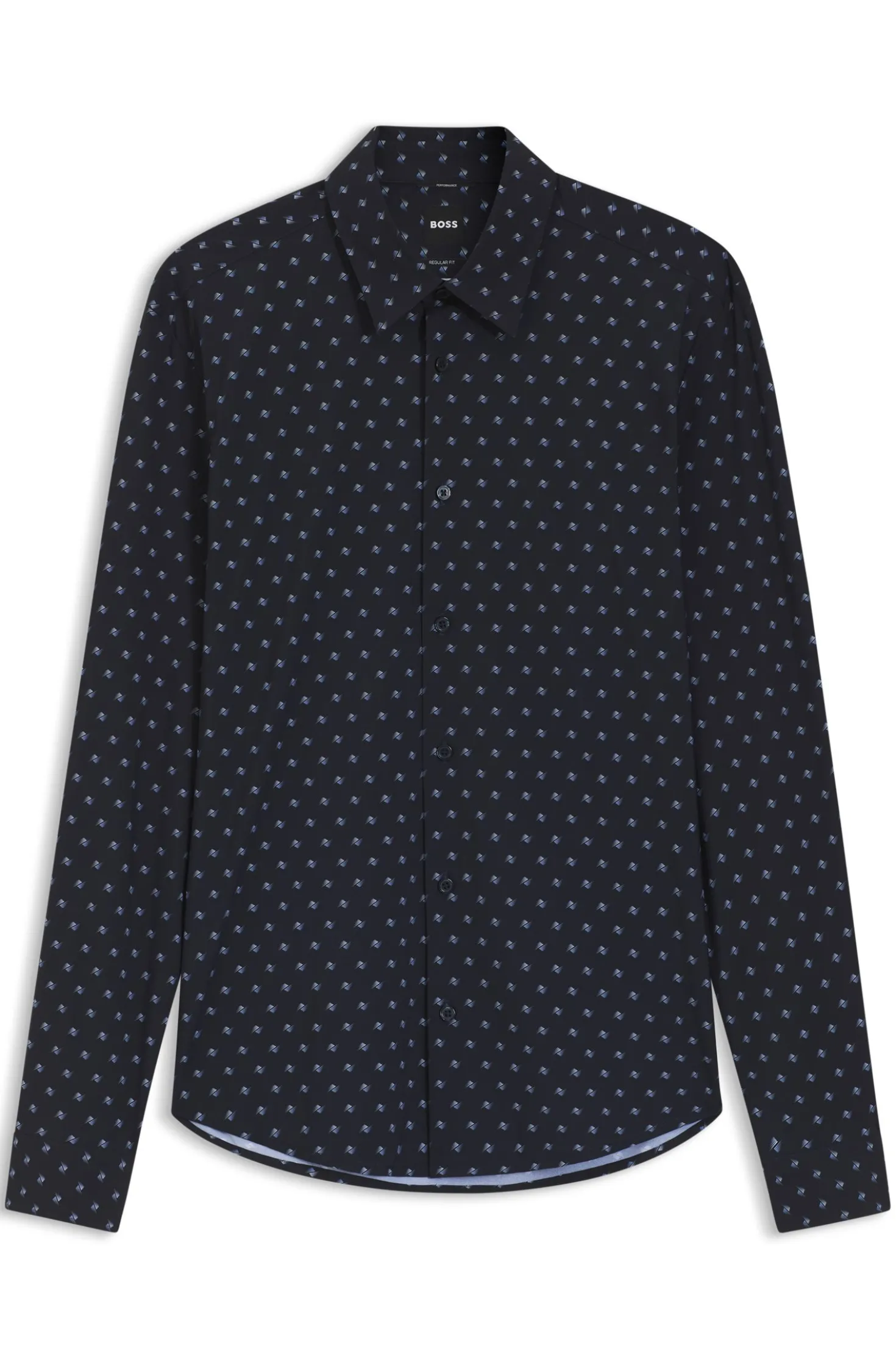 Regular-fit shirt in printed performance-stretch jersey
