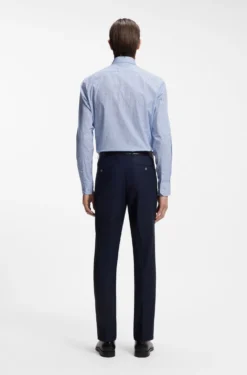 Regular-fit shirt in printed stretch cotton