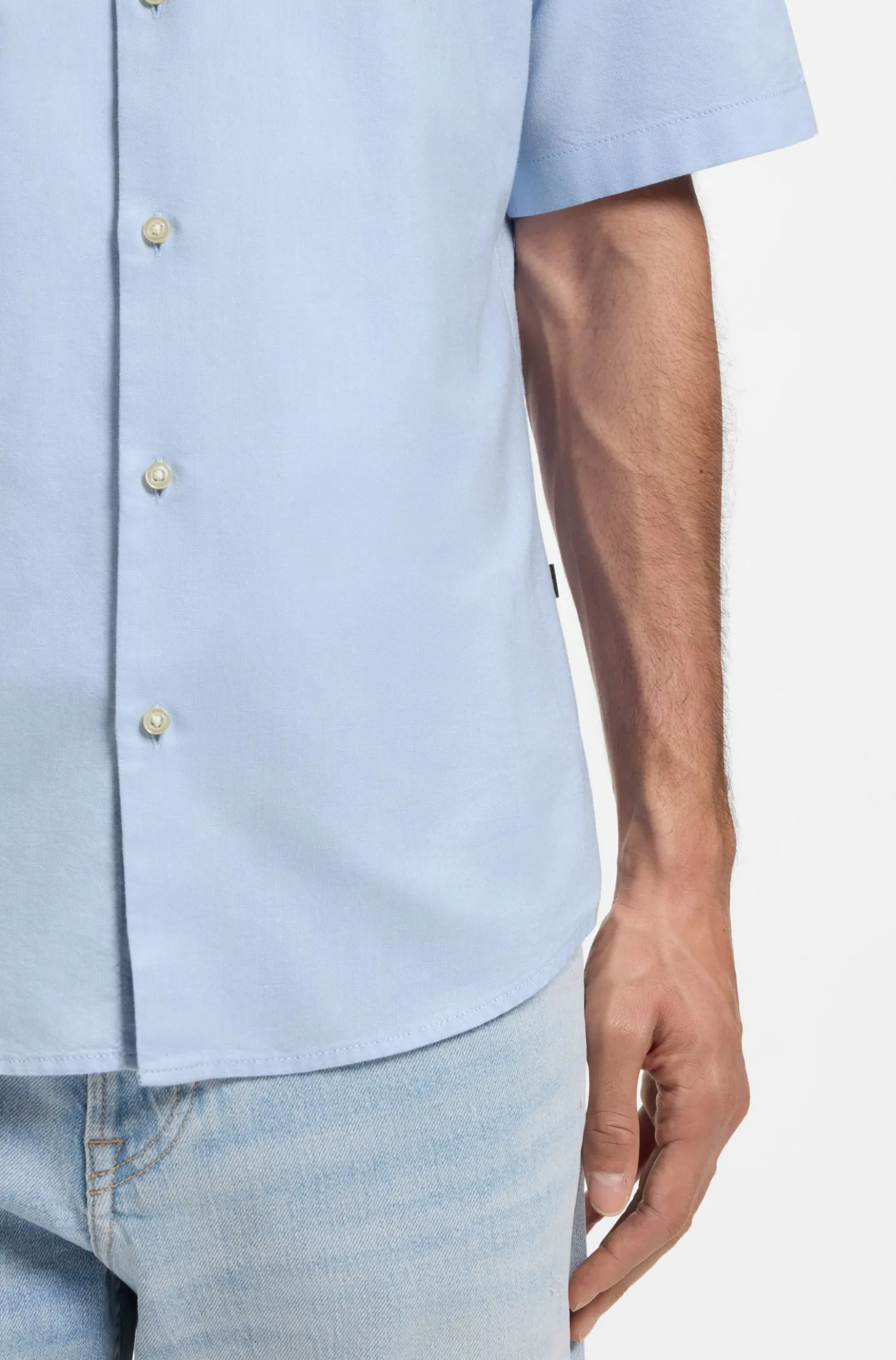 Regular-fit shirt in soft-washed Oxford cotton