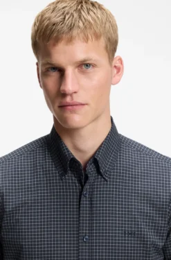 Regular-fit shirt in stretch-cotton with Vichy check