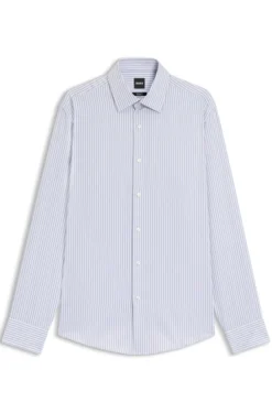 Regular-fit shirt in striped easy-iron cotton