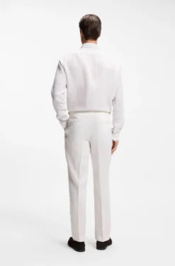 Regular-fit shirt in striped linen