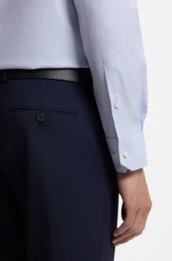 Regular-fit shirt in structured stretch cotton