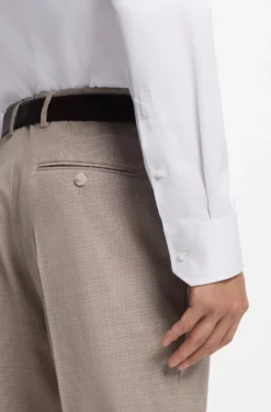 Regular-fit shirt in structured Italian-made cotton