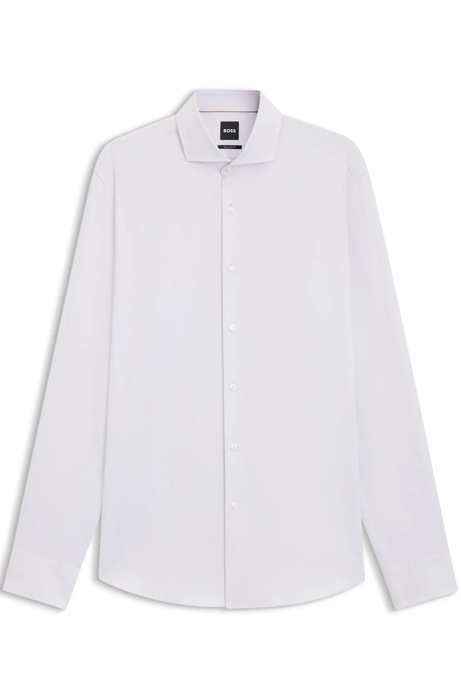 Regular-fit shirt in structured Italian-made cotton