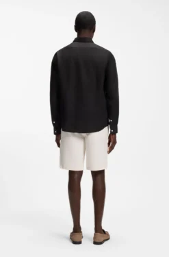 Regular-fit shirt in washed linen