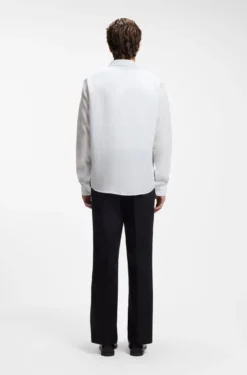 Regular-fit shirt in washed linen