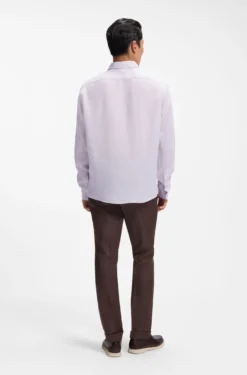 Regular-fit shirt in washed linen