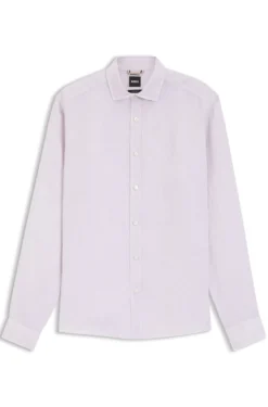 Regular-fit shirt in washed linen