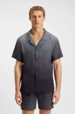 Regular-fit shirt with degradé monogram print