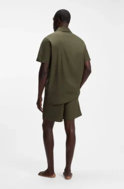 Regular-fit short pyjama set in stretch poplin