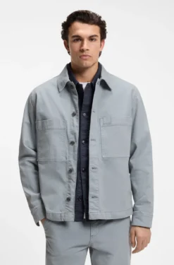 Regular-fit stretch-cotton denim shirt