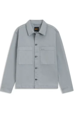 Regular-fit stretch-cotton denim shirt