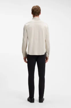 Regular-fit stretch jersey shirt with logo